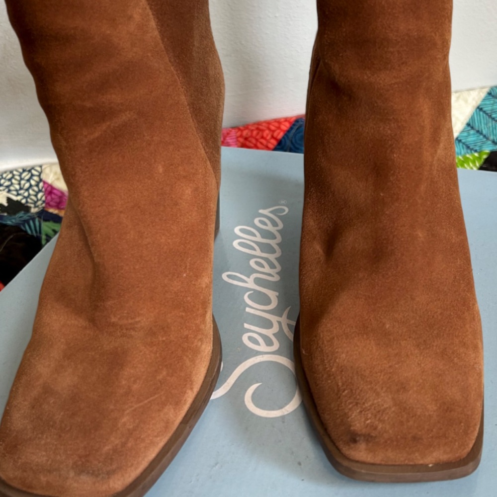 Seychelles Brown Suede Block Heel Boots - Picture 2 of 6